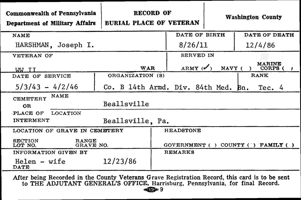 Joseph I. Harshman